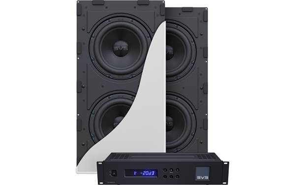 SVS 3000 In-wall Dual Subwoofer System Pair of dual-subwoofer in-wall enclosures amplifier at
