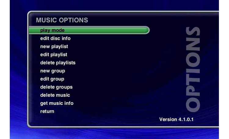 Escient FireBall™ SE-80 Screenshot <br>- music menu