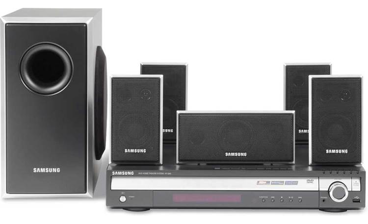 Samsung HTQ45 XM Ready, 5-disc DVD home theater system with player at Crutchfield