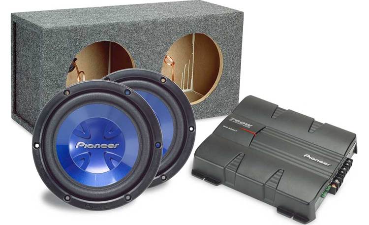 Pioneer Bass Package Pioneer GM-5200T 2-channel amplifier Two TS-W251R subwoofers Q-Logic box at Crutchfield