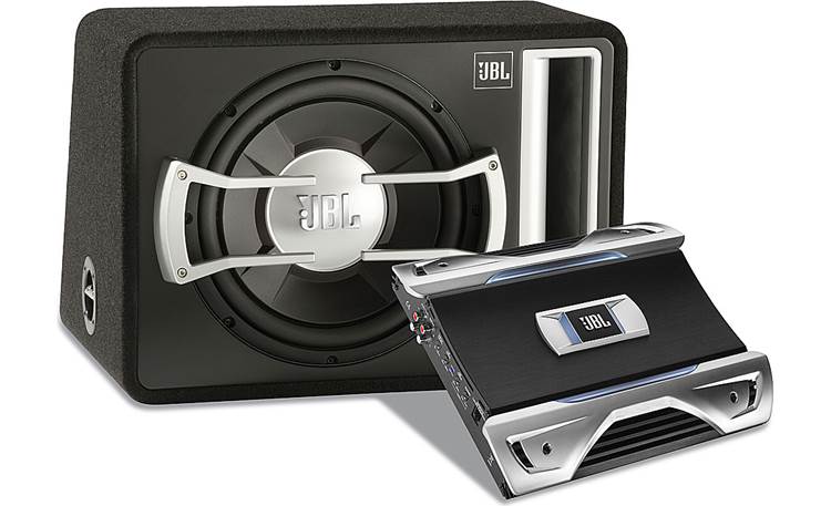 JBL Grand Touring Series Bass GTO1204BR enclosed subwoofer and GTO3501 mono sub amplifier at Crutchfield