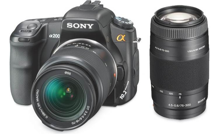 Relativo Final Donación Sony Alpha DSLR-A200 Kit 10.2-megapixel digital SLR camera with 18-70mm and  75-300mm lenses at Crutchfield