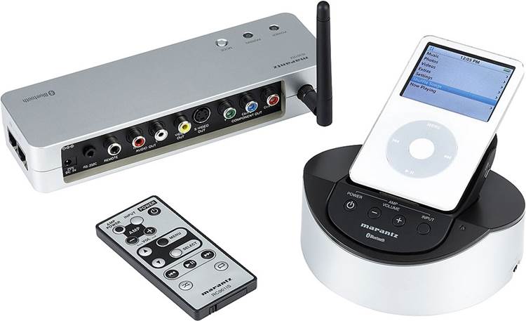 Marantz IS301 Extender (left), remote, and base with handset (right) — iPod not included