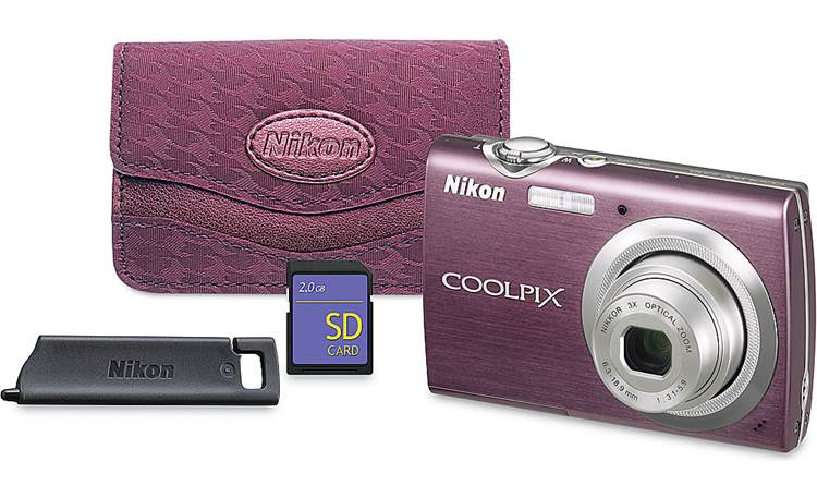 pot Vlot Kennis maken Nikon Coolpix S230 Digital Camera Package Coolpix S230 in plum with  matching carrying case and 2GB memory card at Crutchfield