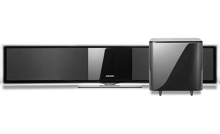Samsung Powered home theater sound bar with built-in Blu-ray player and support movie streaming at Crutchfield