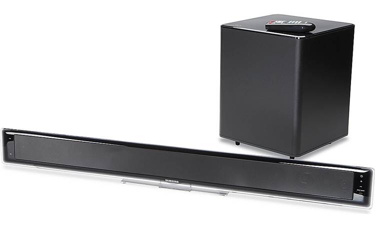 specielt Arbejdsløs give Samsung HT-WS1 (Gray accents) Powered home theater sound bar with Touch of  Color® accent and wireless subwoofer at Crutchfield