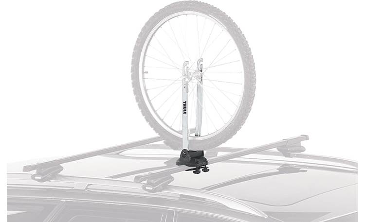 Round Thule 593 Wheel On Single Bicycle Wheel Carrier For Roof Rack Square 