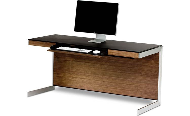 BDI Sequel 6001 Desk Walnut with drawer open (computer and office supplies not included)