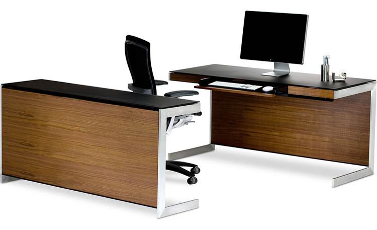 BDI Sequel 6001 Desk Walnut shown with Sequel 6002 desk (desk, computer and office supplies not included)