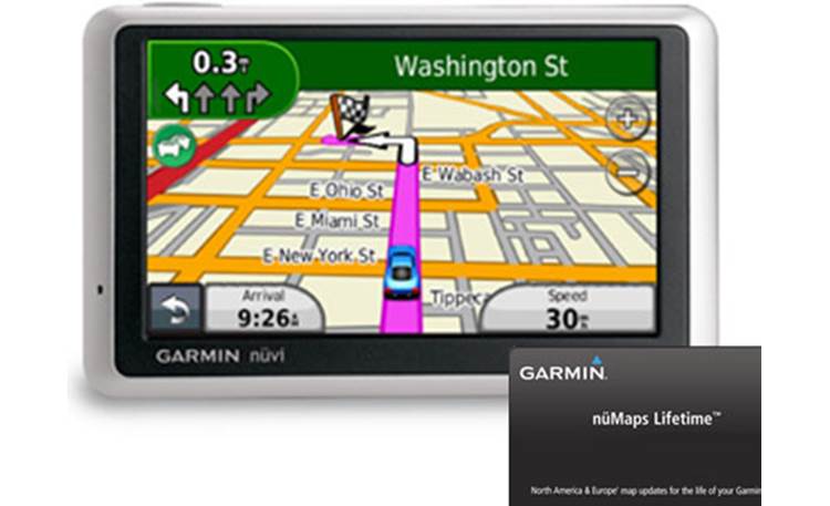 Garmin 1350T Map Package Portable navigator with free traffic-information service and map updates at Crutchfield