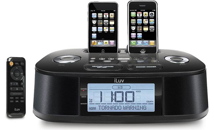 【ほぼ新品】iLuv アイラブ MultiCharger X 黒色 iLuv iMM183 Clock radio with dual docks for iPod®/iPhone® and