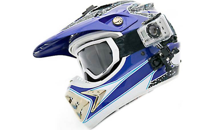 GoPro HD Motorsports Hero Shown attached to helmet (not included)
