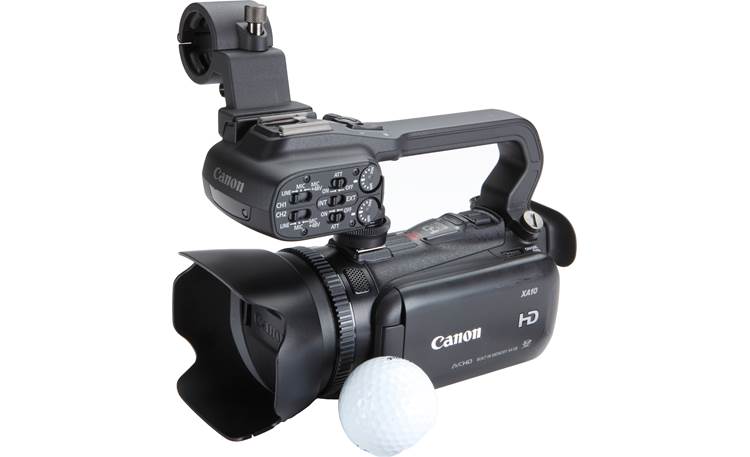 Canon XA10 Size comparison to golf ball