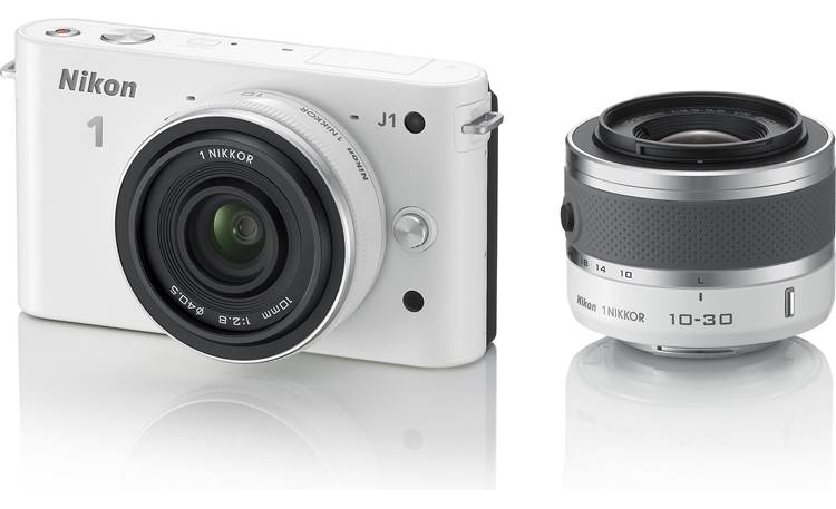 vermijden Panorama Verdachte Nikon 1 J1 w/10mm Wide-Angle and 10-30mm VR Lens (White) CX format hybrid  camera with interchangeable lens capability at Crutchfield