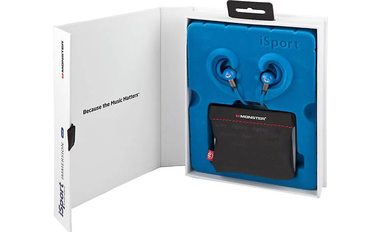 Monster® iSport Immersion Inside product package (shown with included storage case)
