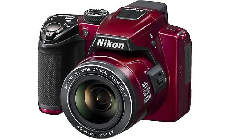 Nikon Coolpix P500 (Red) 12.1-megapixel camera with 36X optical zoom at