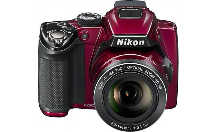 Nikon Coolpix P500 (Red) 12.1-megapixel camera with 36X optical zoom at