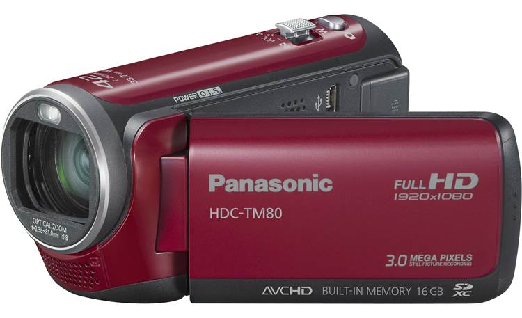 Panasonic HDC-TM80 (Red) HD camcorder with 16GB flash memory at Crutchfield