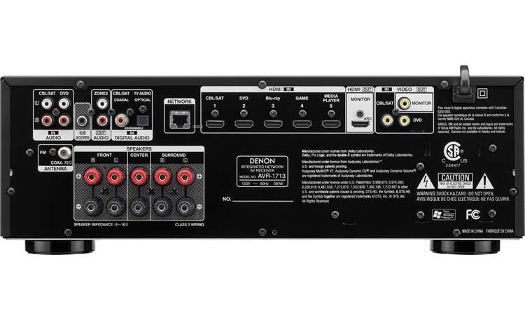 Denon AVR-1713 5.1-channel home theater receiver with Apple AirPlay® at  Crutchfield