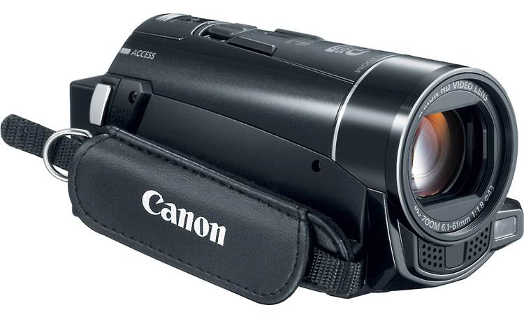 Canon VIXIA HF M500 Front, 3/4 view of right side