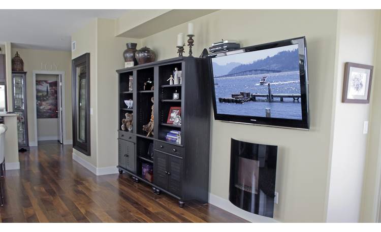 Center Stage Bracket CSB-1210-BLK Shown attached to TV (components not included)
