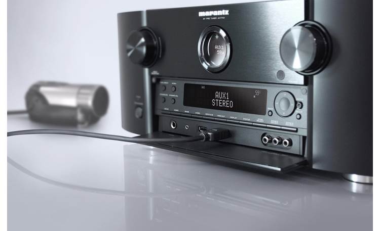 Marantz AV7701 Shown with camcorder attached via front HDMI input (camcorder not included)