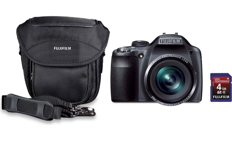 Fujifilm FinePix SL260 Bundle 14-megapixel, 26X high-zoom digital camera with case and 4GB memory card at