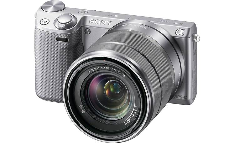Sony Alpha NEX-5R with 3X Zoom Lens Front (Silver)
