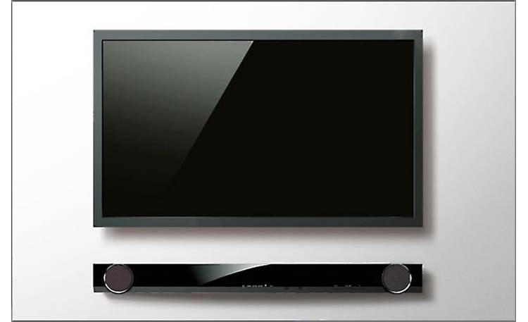 Yamaha YAS-201 Shown mounted to wall (TV not included)