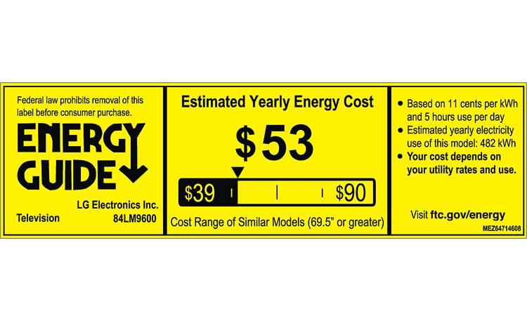 LG 84LM9600 EnergyGuide label