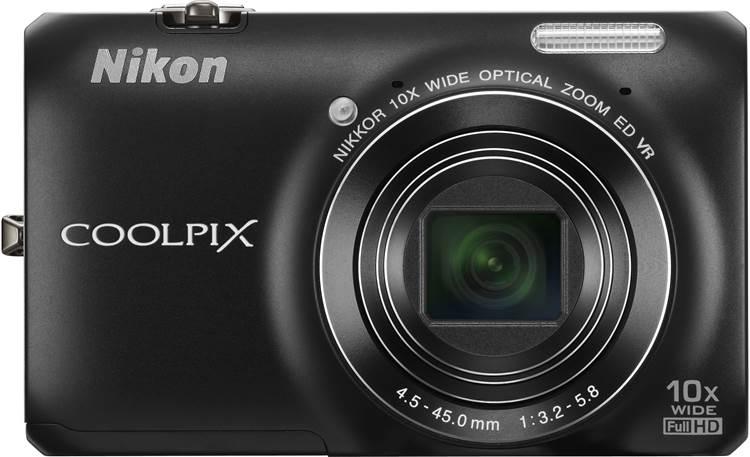 Nikon Coolpix S6300 (Black) 16-megapixel camera 10X optical zoom at Crutchfield
