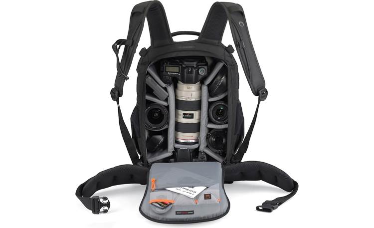 Lowepro Flipside 400 AW Interior view (contents not included, Black model shown)