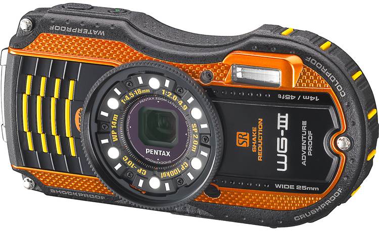 Pentax WG-3 (Orange) Tough-style 16-megapixel digital camera with 