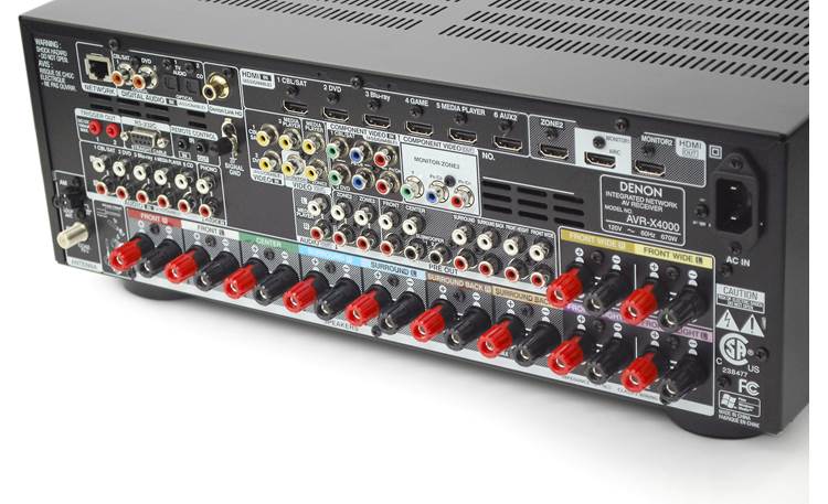 Denon AVR-X4000 IN-Command <!--B-->Extensive speaker connectors