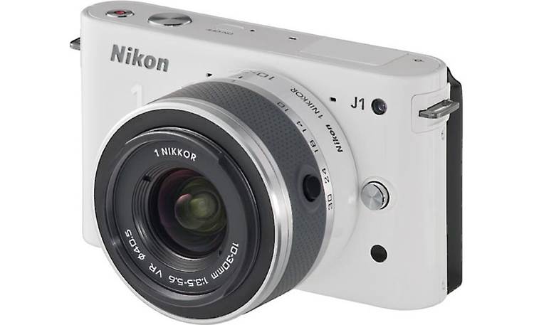Nikon 1 J1 w/10-30mm VR Lens (White) CX format hybrid camera with