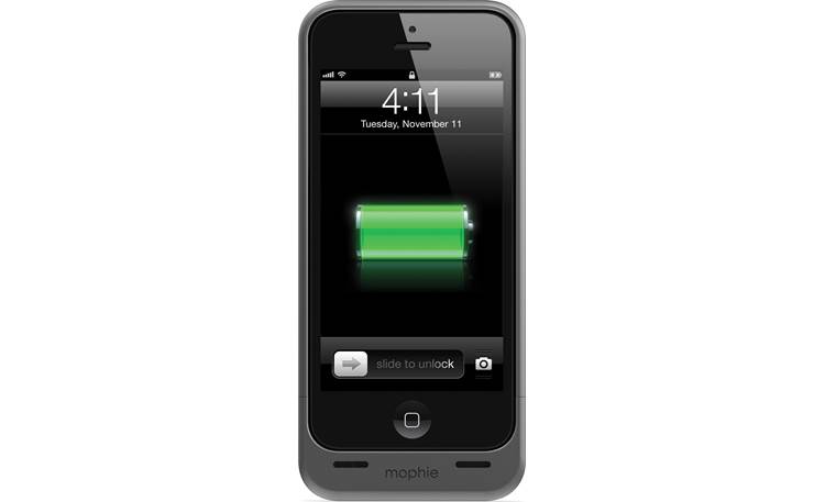 mophie juice pack helium™ Metallic black - front view (iPhone 5 not included)
