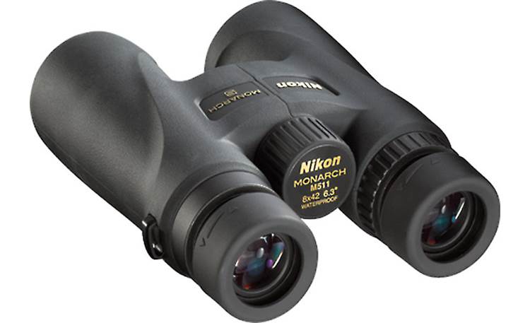 Nikon Monarch 5 8x42 Binoculars Back, 3/4 view, from left