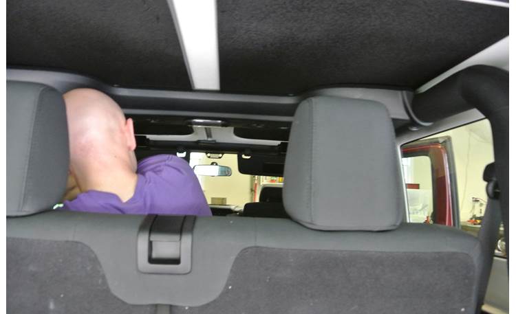 Boom Mat Sound Deadening Headliner Kit Headliner and Boom Mat installed in 2012 Jeep Wrangler hard-top