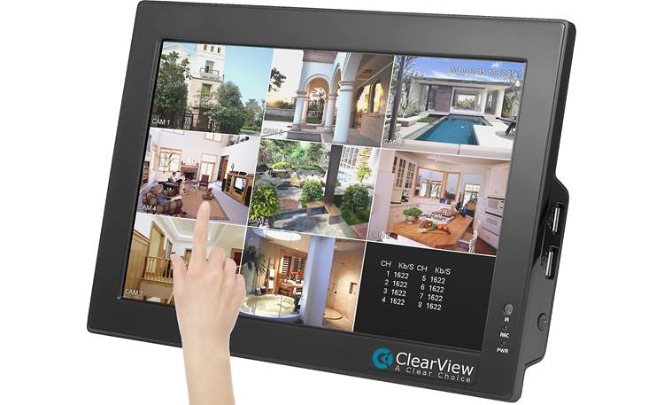 ClearView CBT-08 LCD Touchscreen DVR Combo Eight zone viewing with touchscreen control