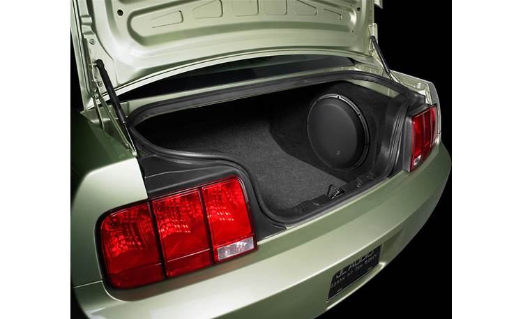 JL Audio Stealthbox® Stealthbox® installed in Ford Mustang coupe