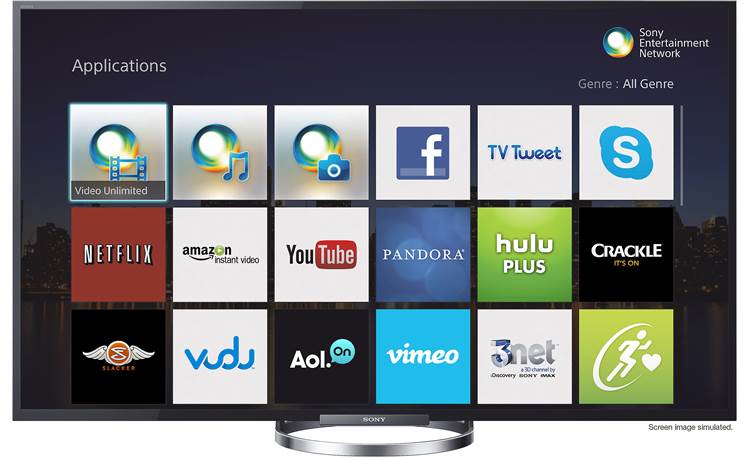 Sony KDL-65W850A Built-in apps for Internet entertainment