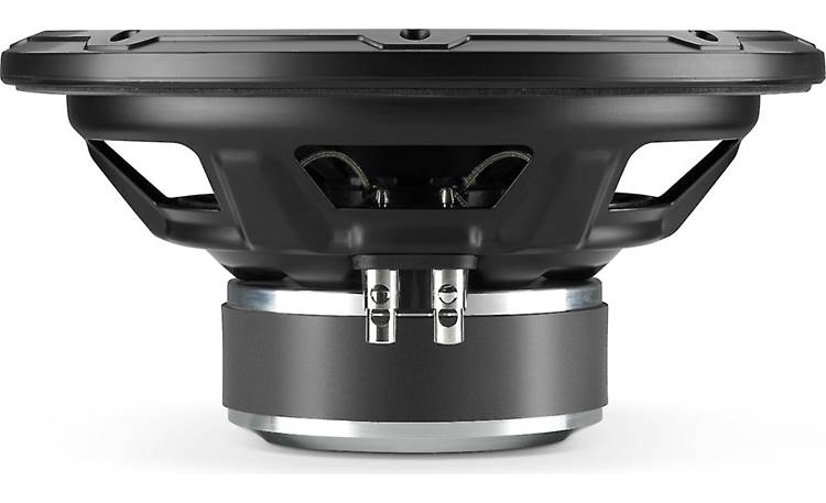 JL Audio 10W1v3-4 Side view exposing quality spring-loaded speaker terminals