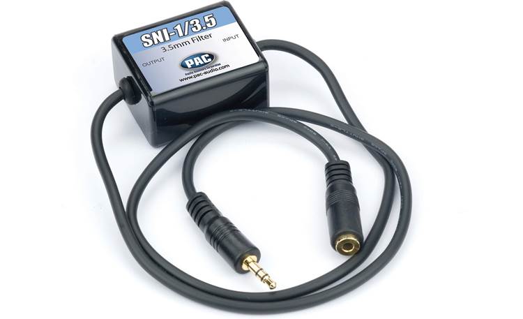 Black Ground Loop Isolator Feedback Eliminator Mic Loop for Car Audio/Home Stereo System with 3.5mm Audio Cable 