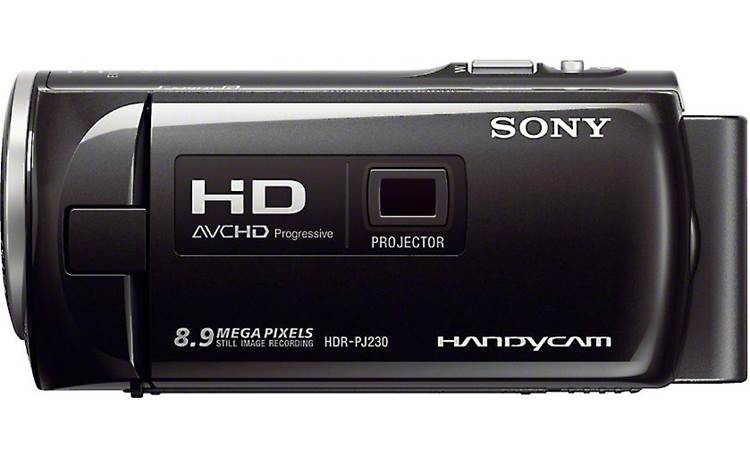 Sony Handycam® HDR-PJ230 Left side view, with LCD rotated inward for storage