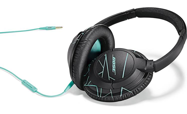 around-ear headphones (Black/Mint) With in-line and microphone Crutchfield