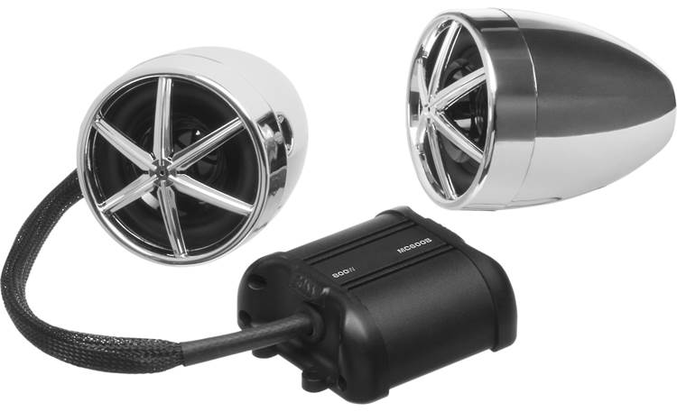 Black BOSS MCBK600B 800w ATV/Motorcycle Bluetooth Handlebar Speakers+Amplifier 