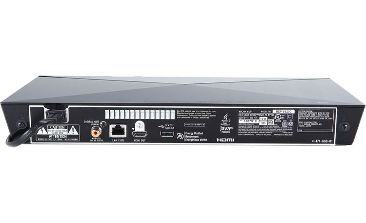 Sony BDP-S6200 3D Blu-ray player with 4K upscaling and Wi-Fi® at 