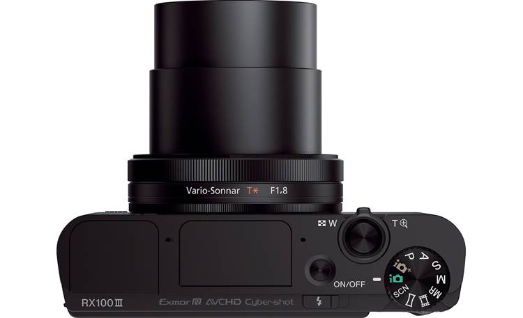 Sony Cyber-shot® DSC-RX100 III Top, with lens at full zoom