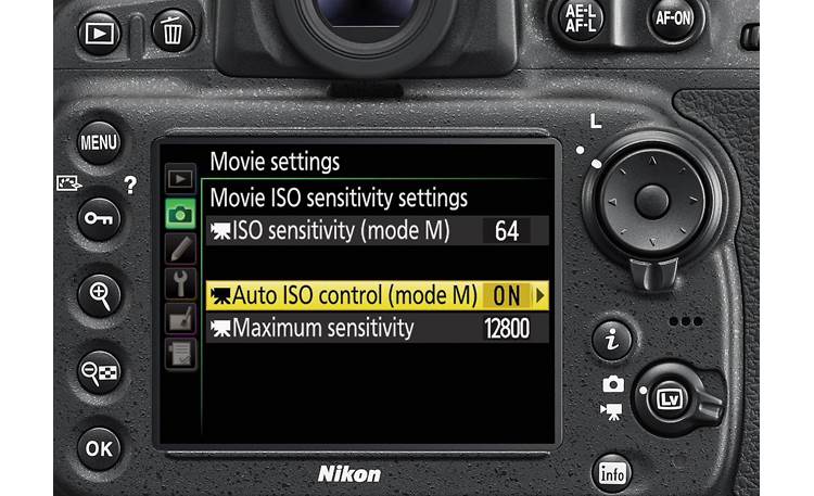 Nikon D810 Filmmaker's Kit Menus provide detailed control over settings