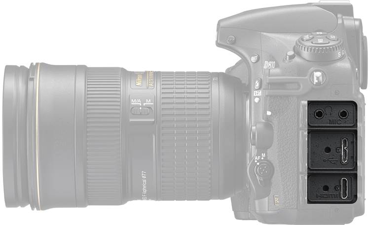 Nikon D810 Filmmaker's Kit Cutaway showing output connectors